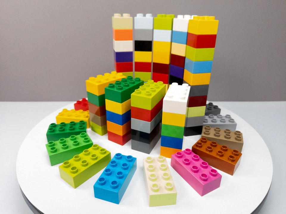 LEGO DUPLO 20 2x4 8er + 50 2x2 4er Noppen Steine Bausteine Handwäsche farbenfroh - Bild 3 von 4