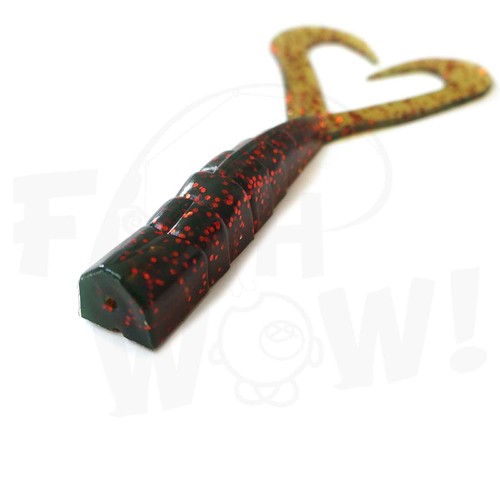 Olio motore Chartreuse 7" (con coda estesa) Twin Tail Perch Grub radice birra bagliore - Foto 6 di 16