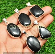 Black Onyx Gemstone Pendant 925 Silver Plated Wholesale 5pcs Jewelry Lots
