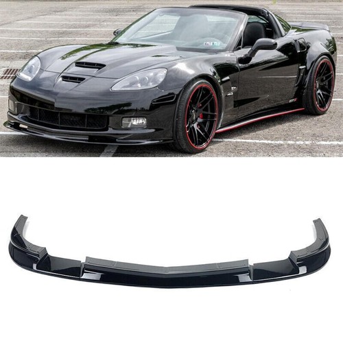 ZR1 Style Front Bumper Splitter Lip Kit Glossy Black For Corvette C6 Z06 2006-13 - Picture 5 of 11