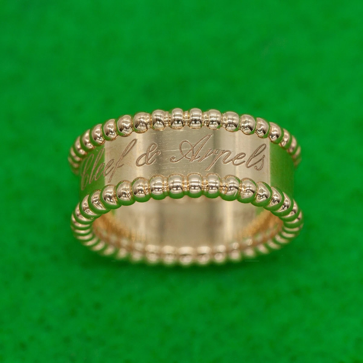 VCA VAN CLEEF ARPELS 18K rose gold Perl e Band Ring Sz 50
