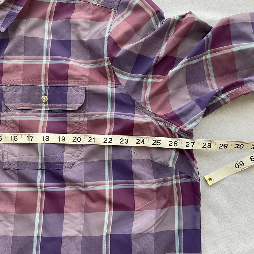 Camisa Travex Eddie Bauer para mujer talla 2X púrpura a cuadros ventilada manga larga Foto 3 de 4
