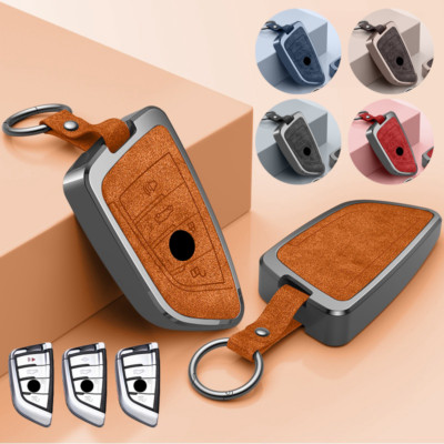 Aluminum Alloy Leather Car Key Case Cover For BMW 3 4 5 6 7 8 X1 X2 X3 X4 X5 X7