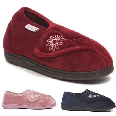 DR KELLER DAMEN HAUSSCHUHE DAMEN GEPOLSTERT WARM WEICH FLEECE HARTE SOHLE WILDLEDER SCHUHE