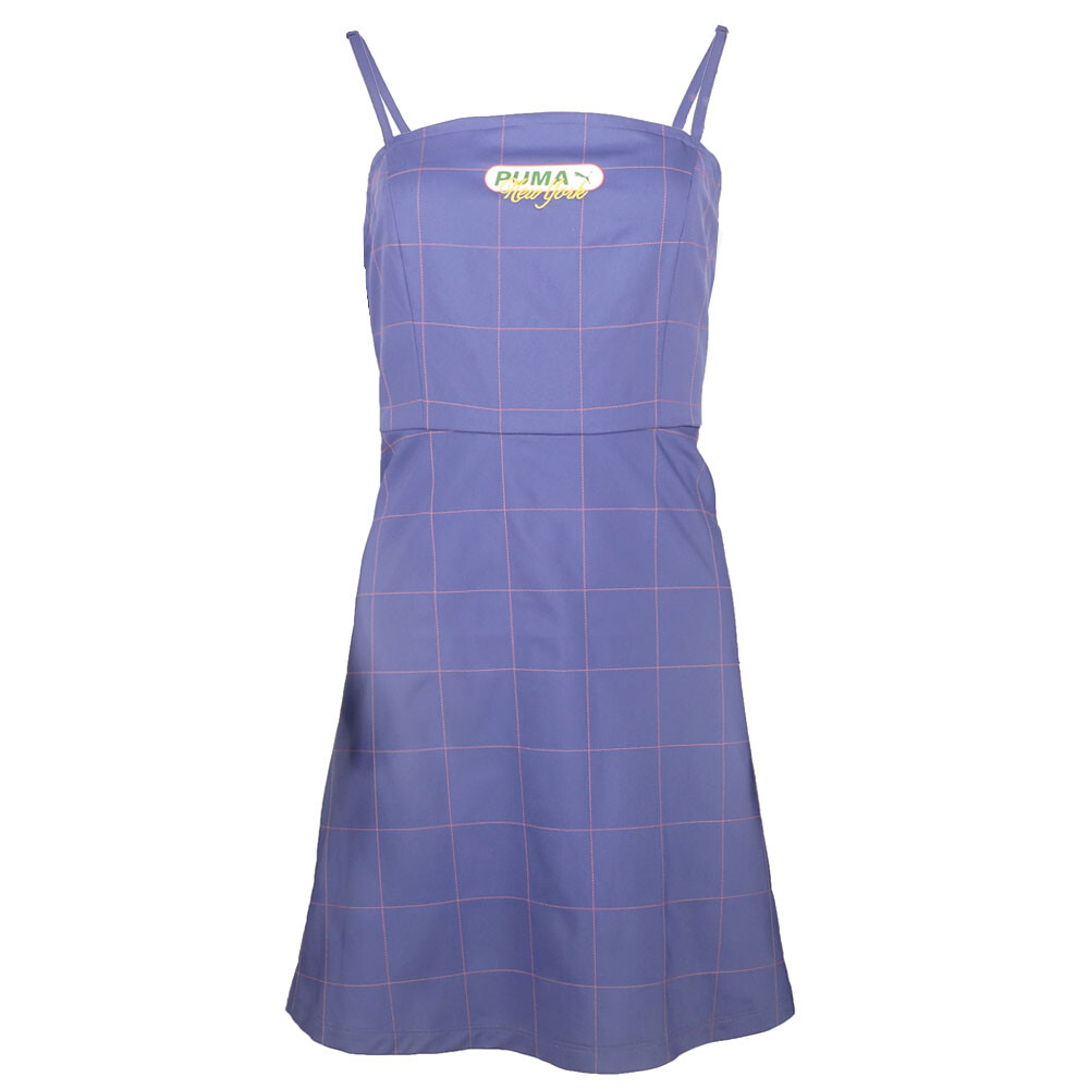 Puma Wardrobe Ess Bright Lights Нью-Йорк Расклешенное полосатое мини-платье без рукавов Женское