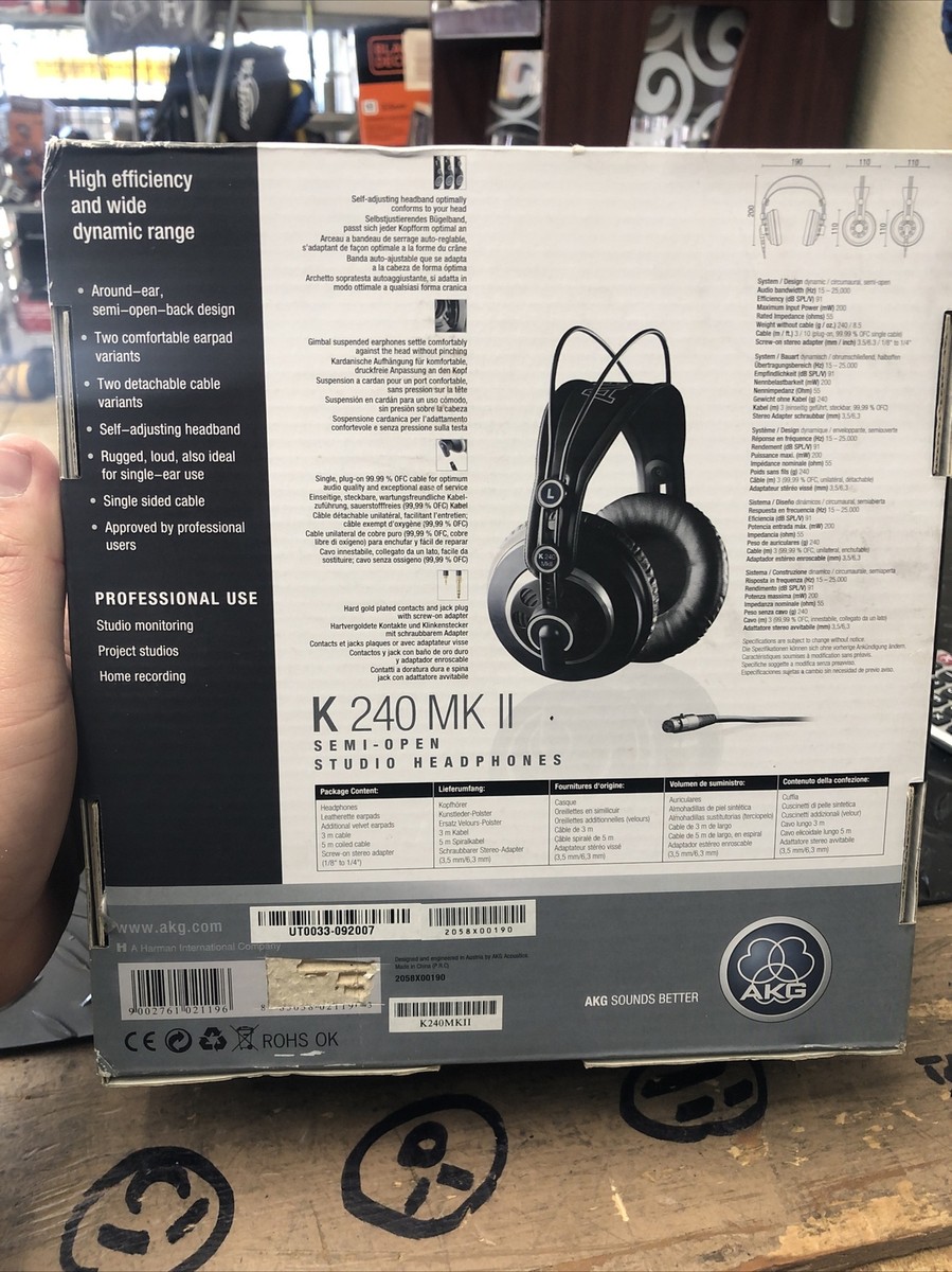 AKG K240 MKII Professional Studio Headphones 2058x00190 for sale