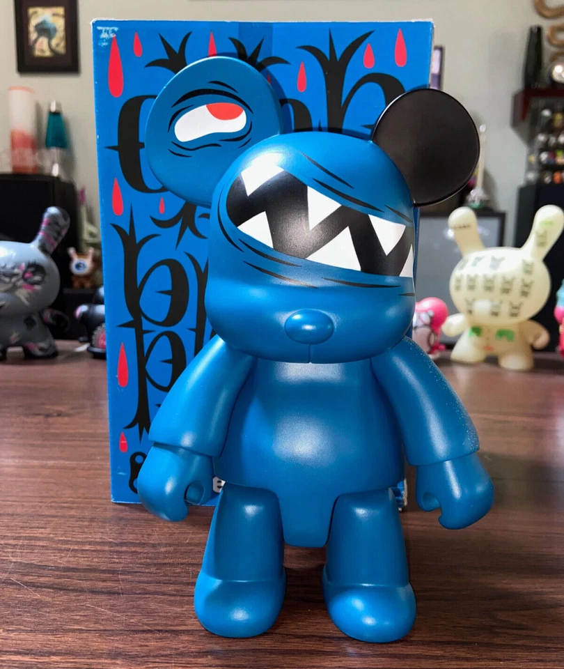 Tim Biskup 2004 8" Qee Wrecker Panda Bear vinilo arte juguete kidrobot raro con caja Foto 2 de 4