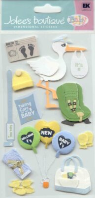 Jolee's Boutique Large 3D Stickers BRINGING BABY HOME 66996 Fast FREE Shipping!
