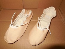 NEW MAIN STREET 252A Ballet Shoes Canvas SPLIT SOLE LADIES sz 6M Peachy Pink