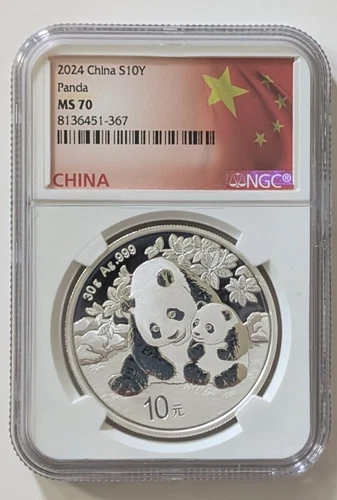 2024 CHINA S10Y SILVER PANDA COIN NGC MS70 SKU 8136451-367