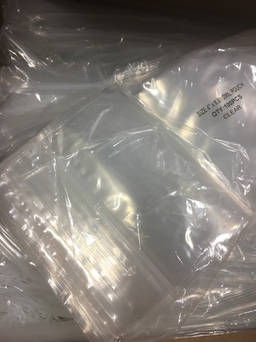 LDPE 1000 4”X 8.5”Bags 2mil Clear Plastic Zip lock Bags - Picture 2 of 4