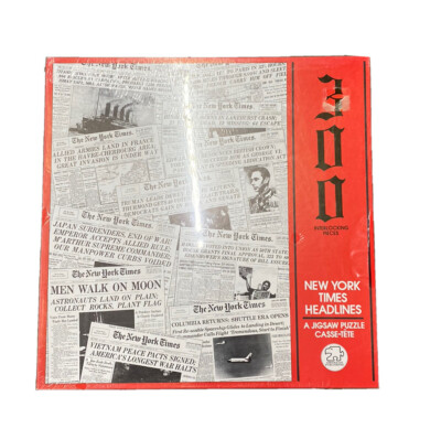 Vintage 1988 New York Times Headlines 300 Pc Puzzle NEW SEALED 18x24