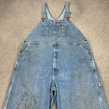 Dickies Dungarees Adult 42x32 Blue Overalls Denim Bib Workwear Carpenter Men