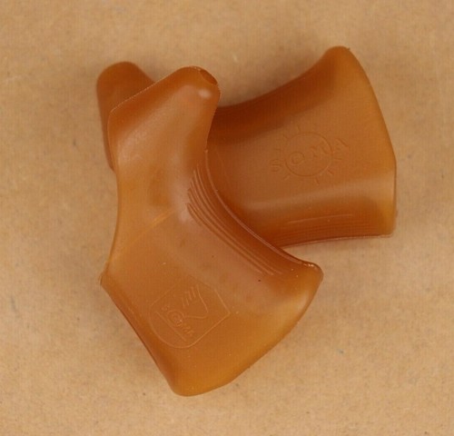 New Soma Campagnolo Brake Lever Hoods Shield & Globe Logo Nat. Gum, Black, White - Picture 2 of 4