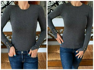 zara gold button sweater