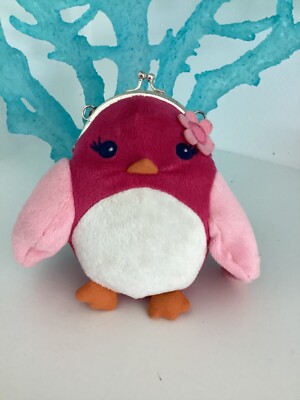 Vintage Gymboree Bird Flower Plush Handbag Animal Plush Change Purse 6 Pink
