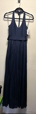 white by vera wang bridesmaid dress Halter Top Size 2 Style VW360214 Marine Blue