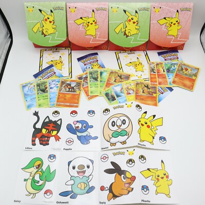 McDonalds Pokemon 25th Anniversary Lot 16 Cards Holos Packs Stickers Card  Holder | eBay