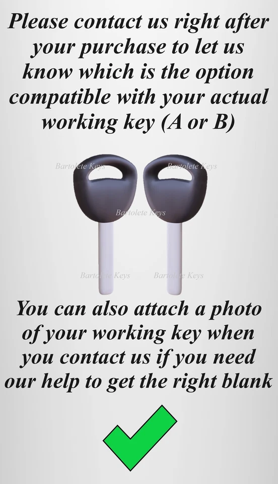 Replacement Key Blank For 2011 2012 2013 2014 2015 2016 Sym HD200 Kymco Downtown - Image 3 of 4