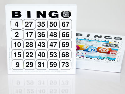 100 Bingokarten 75er System für Senioren mit extragroßen Zahlen (15 x 15 cm)