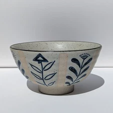 Now Designs Element Stoneware Bowl – Blue Floral, 70's vibe, Modern