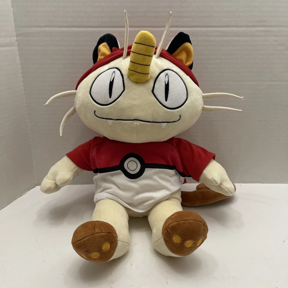 Build A Bear Pokémon Meowth 16” Plush Soft Toy Team Rocket With Pokeball hoodie - Image 2 of 4