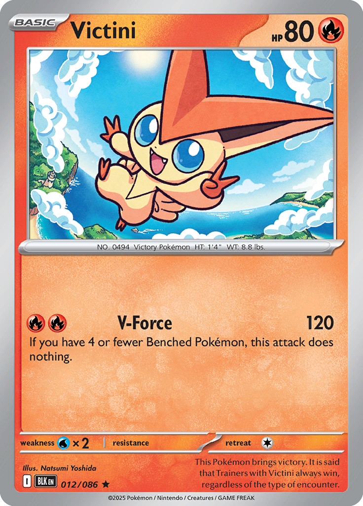 Victini 12/086 | Near Mint HOLOFOIL | SV: Black Bolt Pokemon TCG