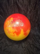 Brunswick Bowling Ball TZONE Hot Lava Swirl Orange pre-drilled 13 lb,EUC 