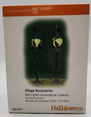 NIB Dept 56 Village Accessories Halloween Bat Lights Set of 2 #53167 - Picture 2 of 6