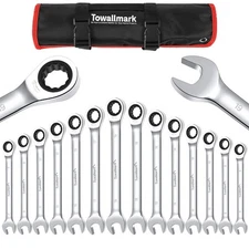 14-Piece Wrench Set, Ratcheting Wrench Set, Metric 6-19mm, Fixed Head Ratchet...
