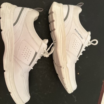 Men's Rockport Adiprene by adidas Walkability White Leather Shoes Sz 9 M -New