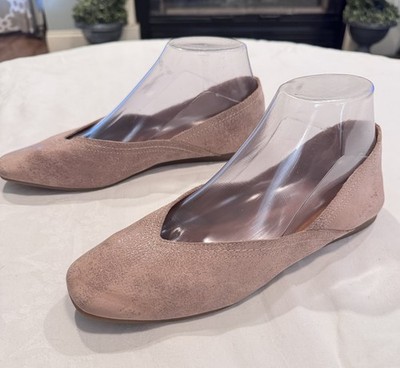 Lucky Brand Alba Ballet Flats Taupe Suede Size 8M