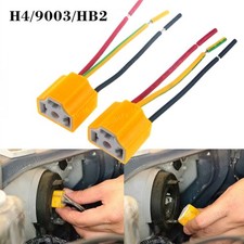 2x 9003 HB2 H4 Female Ceramic Headlight Light Bulb Connector/Plug/Adapter/Socket