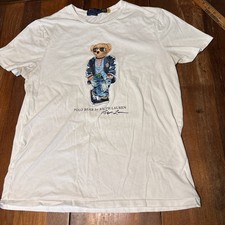 Polo Bear by Ralph Lauren Men's T-Shirt Graphic T-Shirt White Size L Custom Slim