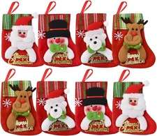 Christmas Tree Hanging Mini Stockings Decoration Small Candy Gift Bag Santa C...