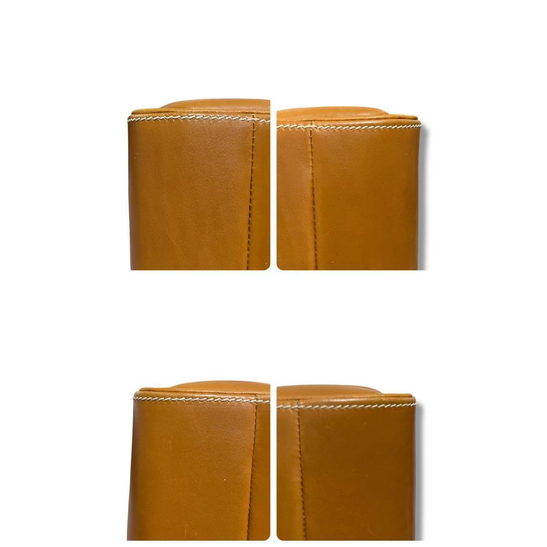 GUCCI Horseshoe Bamboo Wood Handle Handbag Leather Brown Vintage Logo From Japan thumbnail 7