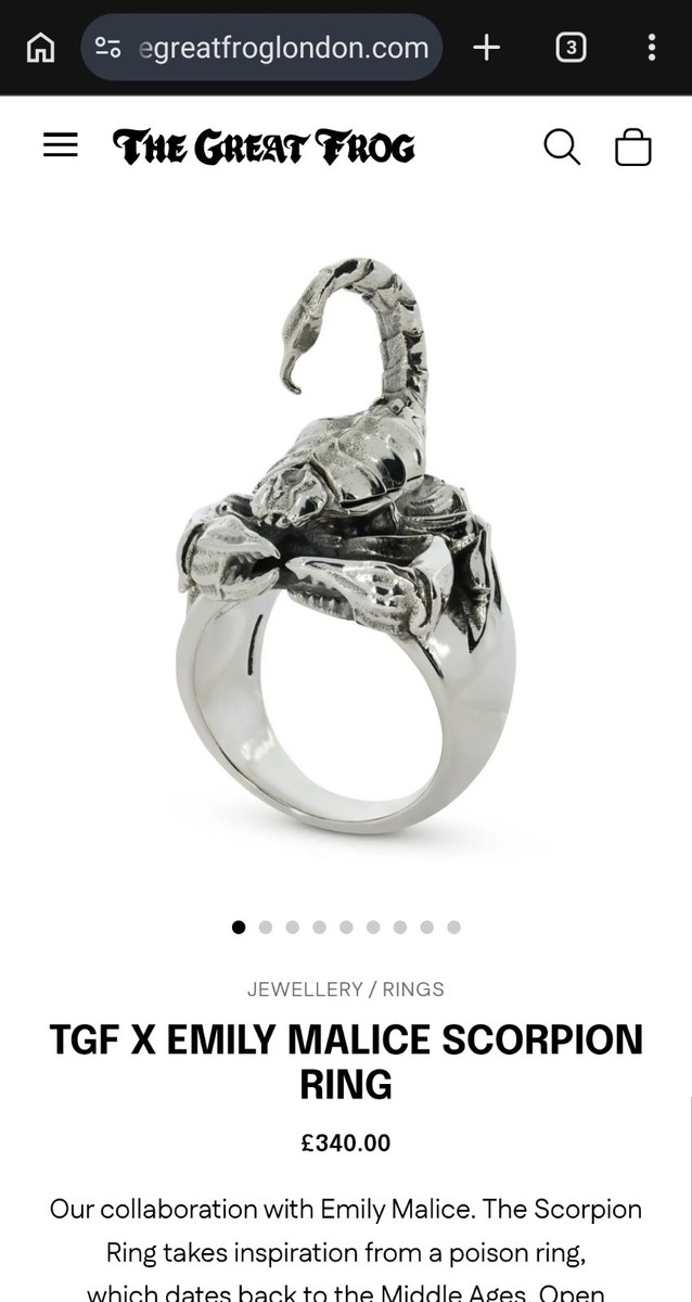 The Great Frog x Emily Malice Scorpion Ring | MESSAGE BEFORE 