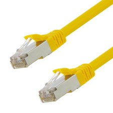 Ethernet Patch Cable CAT6A, S/FTP, 26AWG, 0.5 Ft, 5 pack, Yellow