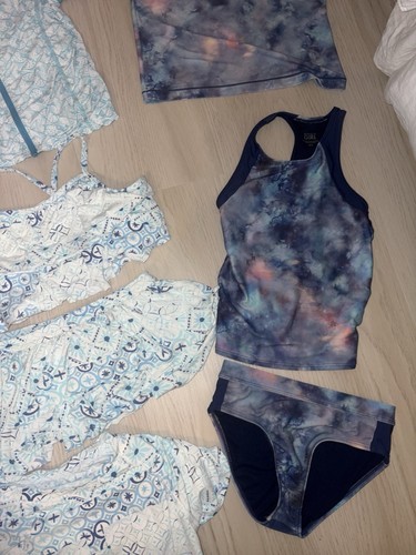 Garnet Hill Kids & Athleta Girl Size 6, 7 & 8 Rashguards,Bikini Tops/Bottoms Lot - Picture 7 of 14