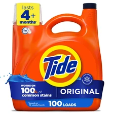 Tide Laundry Detergent Liquid, Original Scent, 132 fl oz, 100 Loads, HE Compatib