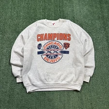 Chicago Bears Super Bowl unisex ash grey crewneck sweatshirt QT5586