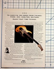 Vintage 1991 Yamaha Pacifica Electric Guitar Magazine Print Ad Floyd Rose