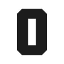 Number Zero Varsity font Vinyl decal 0 bold sports font Sticker