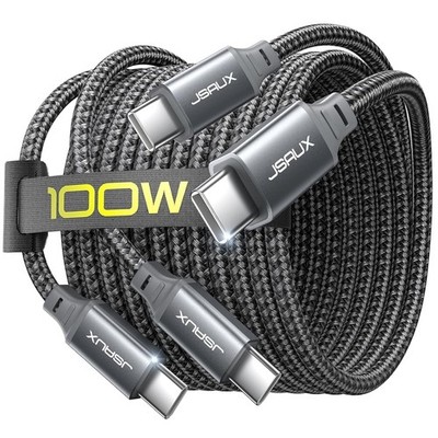 100W USB C Fast Charging Cable 6.6FT for iPhone 17 with Type C Fast Charger