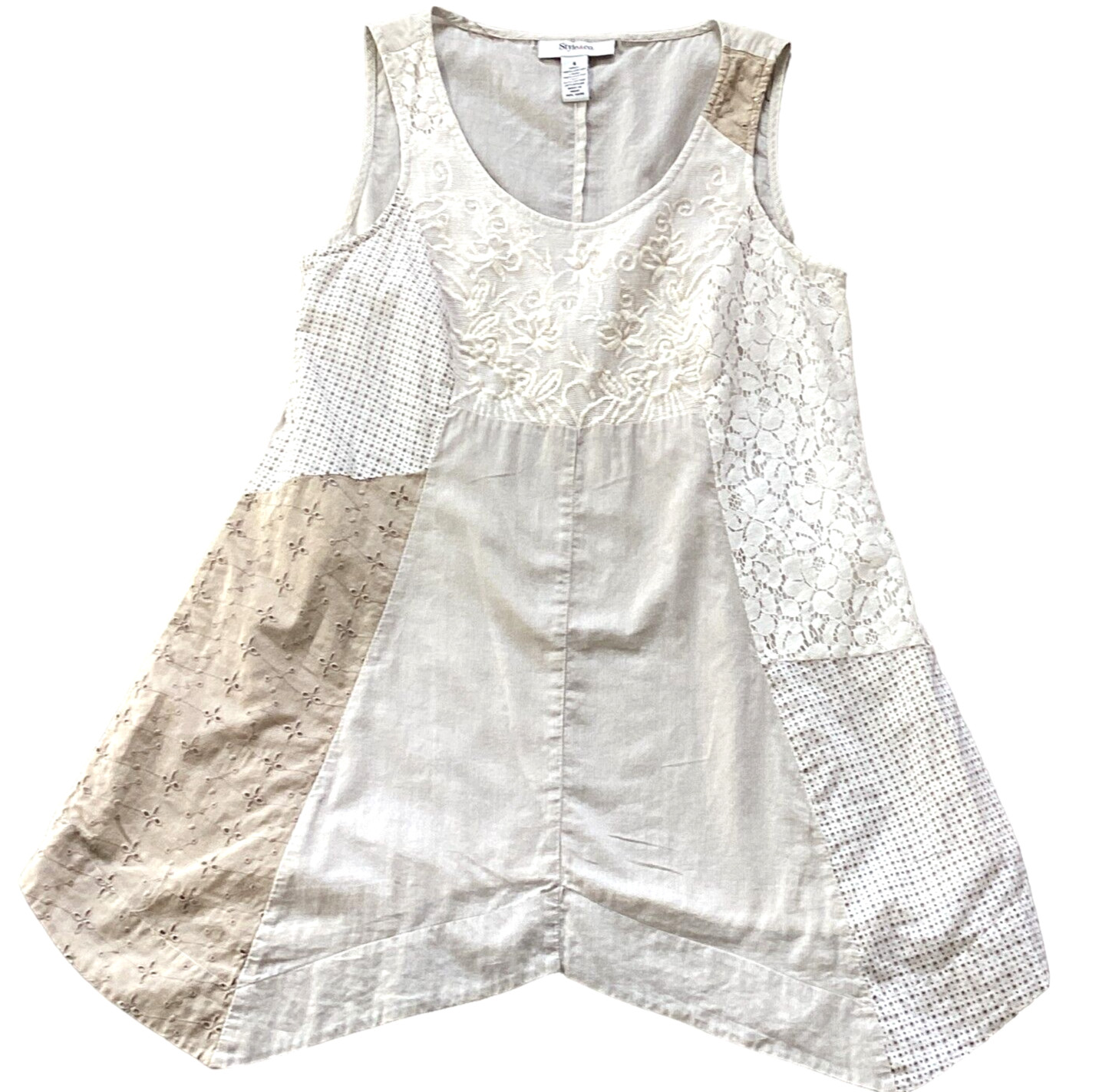 STYLE & CO Cotton Lace Patchwork Boho Sleeveless … - image 3