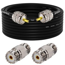 CB Antenna Cable 30ft, PL259 RG58 Coaxial Cable, PL259 Coax Cable + 2PCS SO23...