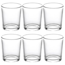 LETINE Clear Glass Tea Light Holders Set of 6 - Votive Candle 6 Pack,