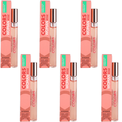 Colors Rose Intenso von Benetton Damen 6er Pack EDP Spray 2,04oz (6x0,34oz) Neu