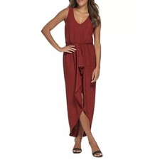 Calvin Klein - Metallic-Threaded High-Low Dress