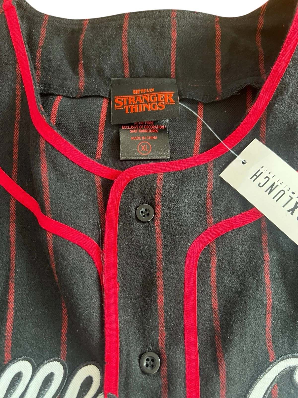 Stranger Things Hellfire Club Striped Baseball Jersey